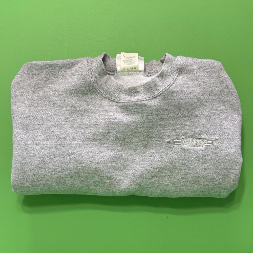 Vintage Hanes Ultimate Cotton Grey Grits Sweatshirt 90s Y2K Printpro Men’s M